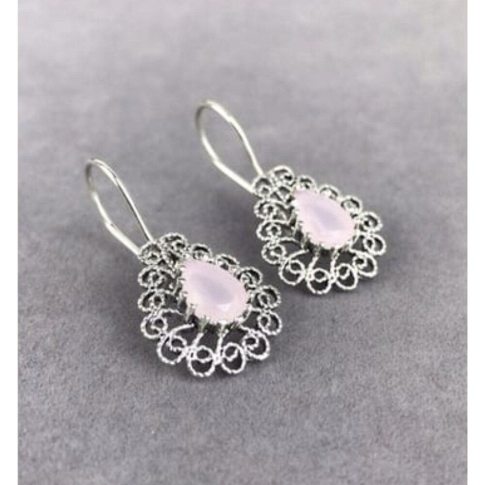 925 Sterling Silver Turkish Filigree Wedding Jewelry Set for Women, HandmadeGift - Picture 5 of 10